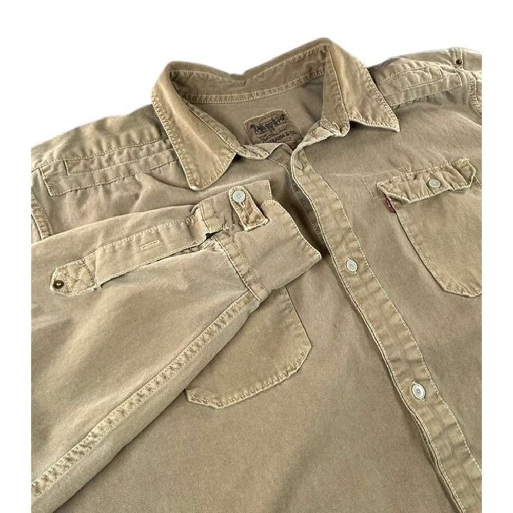 Levi's Men's Tan Long Sleeve Button Up Worker Shirt XXXL Cotton